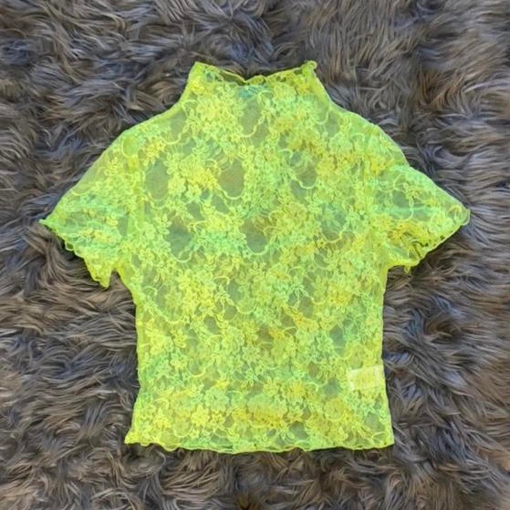 Moving SALE 🚚 5/$5 tiffany blue sheer lace mock neck